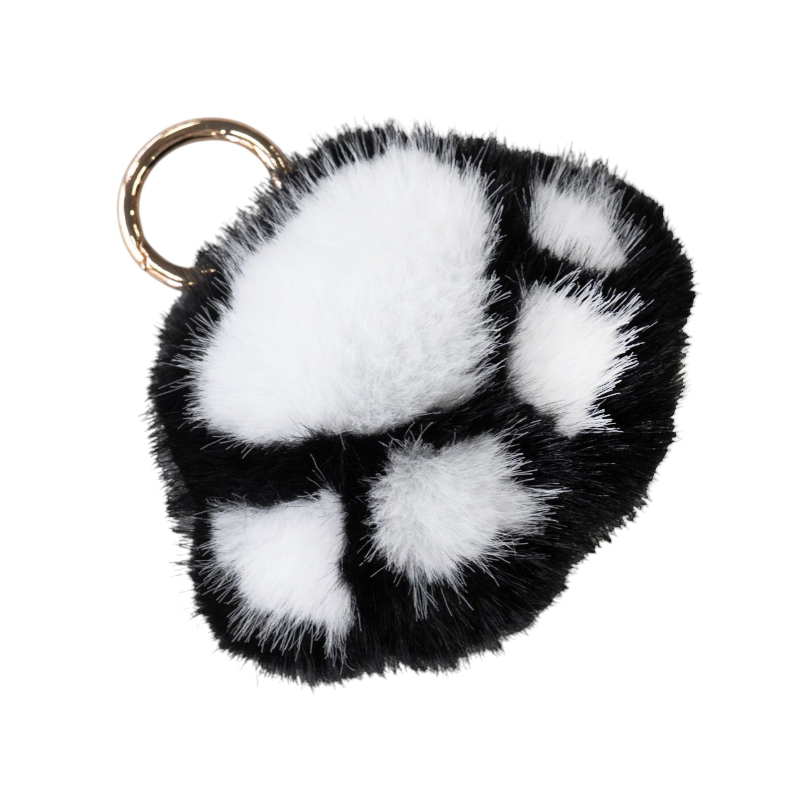 【12/7(日)22:00～ 26時間限定販売】もふもふBIG肉球チャーム  / ブラック×ホワイト