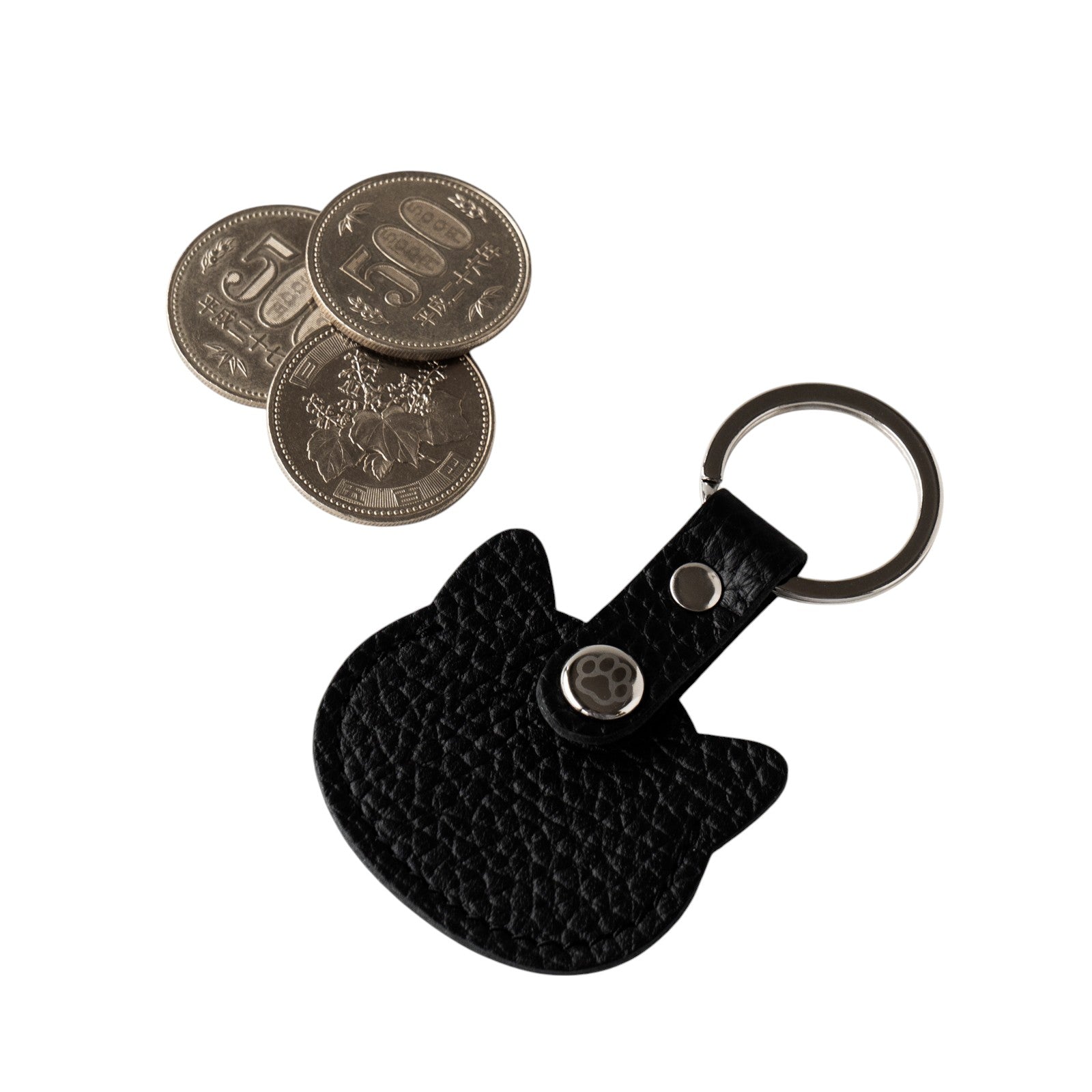 【11/21(金)22:00～ 26時間限定販売】500円玉ホルニャー　キュイール・マッシュ  /  ブラック [選べる金具]