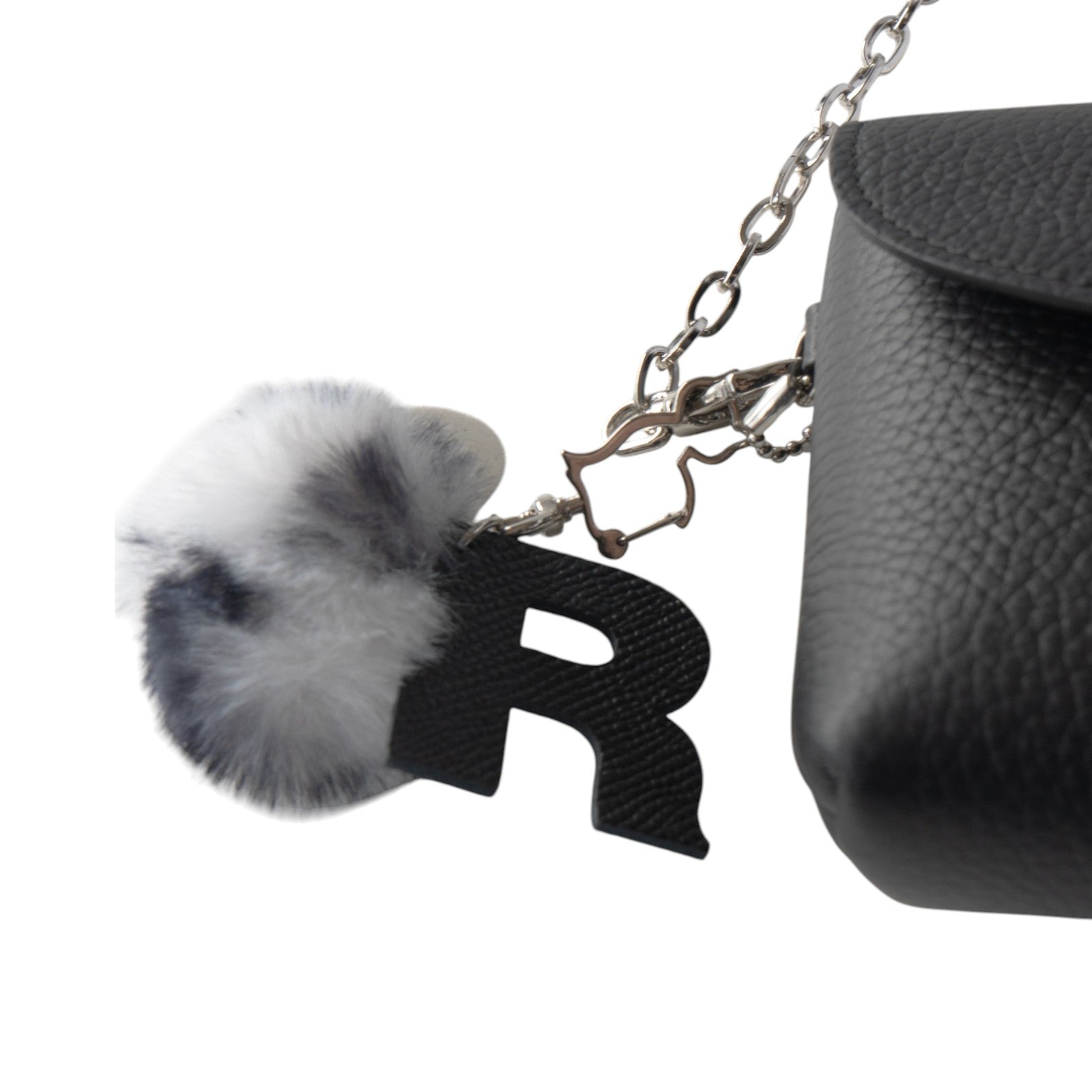 [12/21 (Sat) ~ 12/23 (Mon) 3-day limited time order sale] Fluffy initial meow holder / black