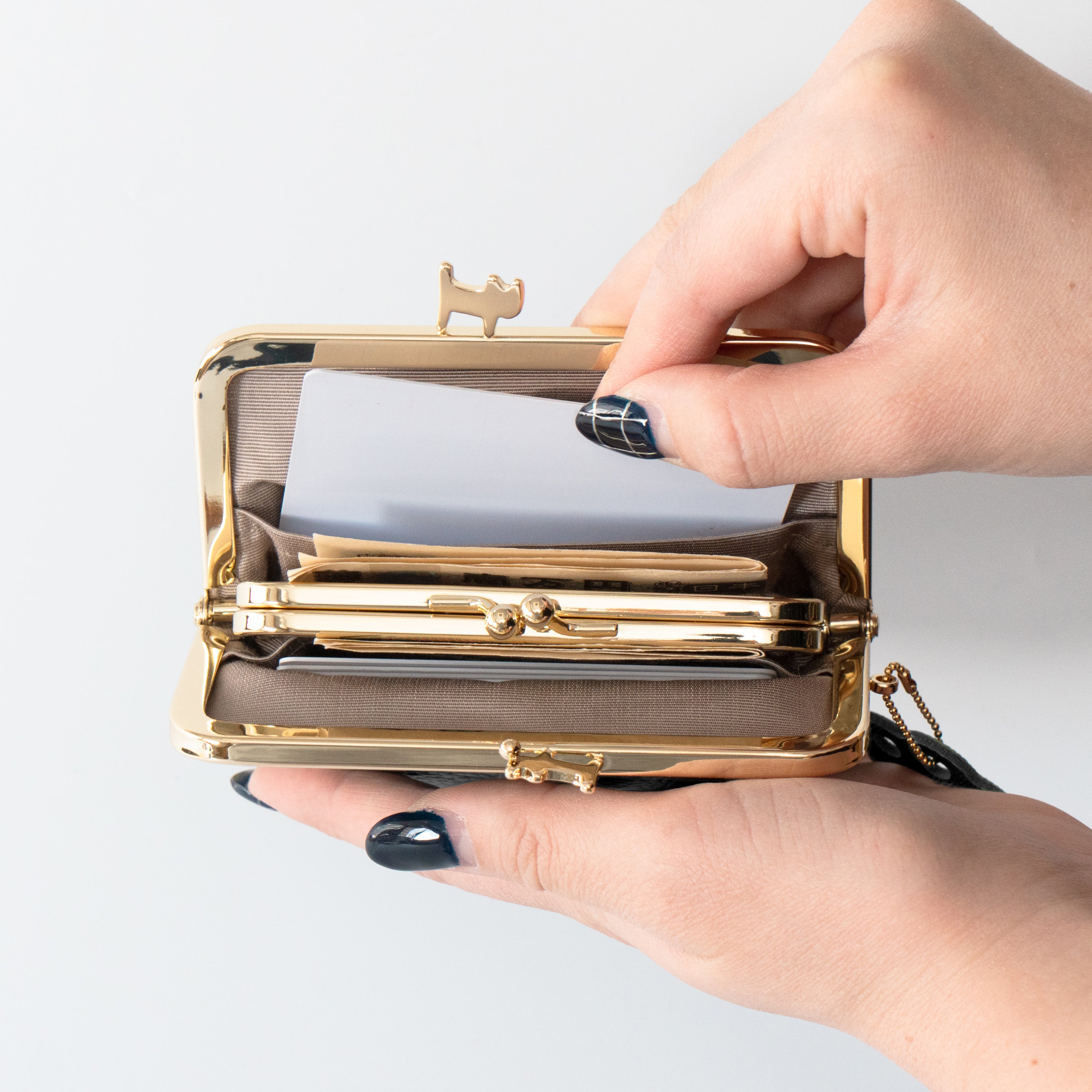 にゃまぐちウォレット　キュイール・マッシュ  /  ブラック