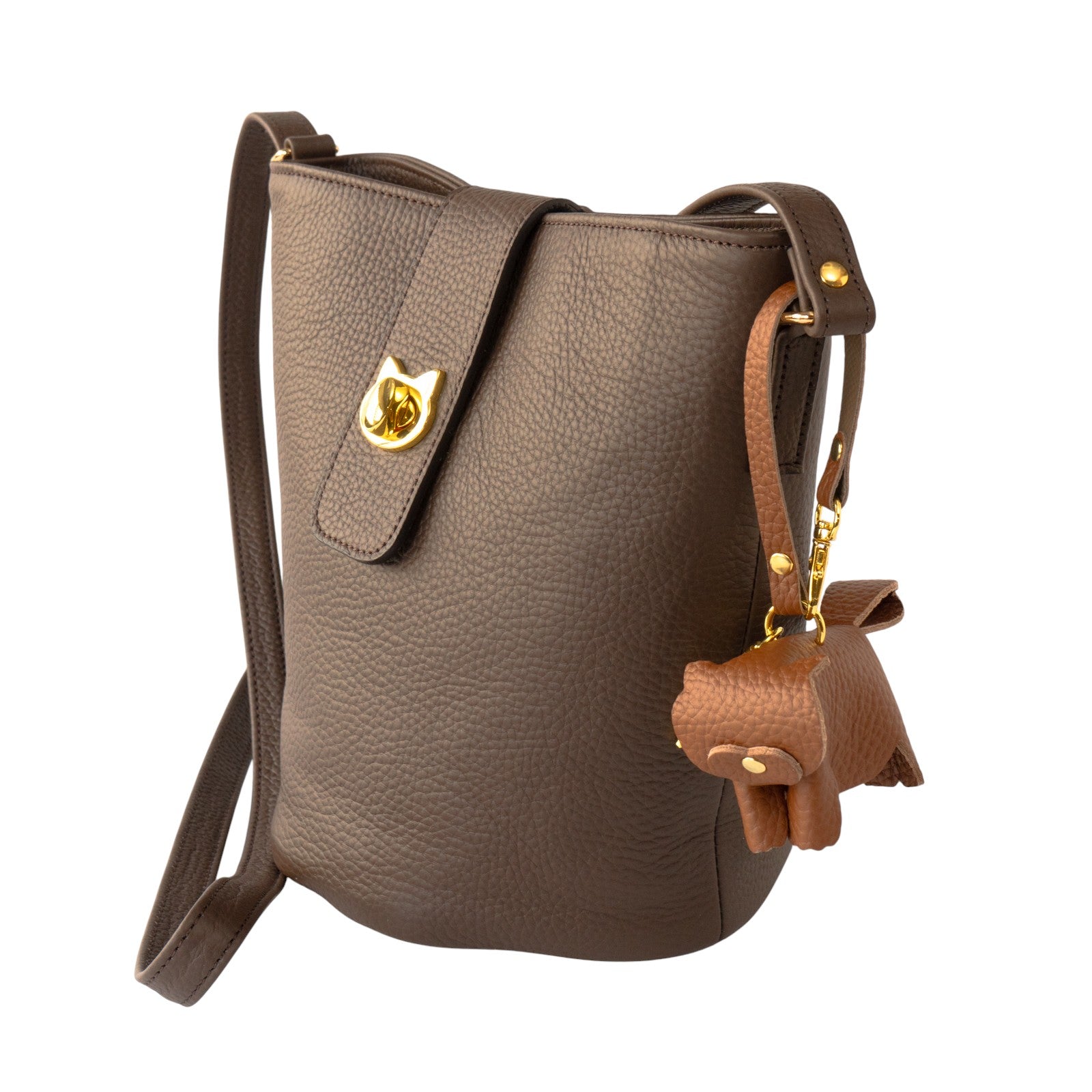 スタンディングにゃんチャーム    キュイール・マッシュ  /  キャメル