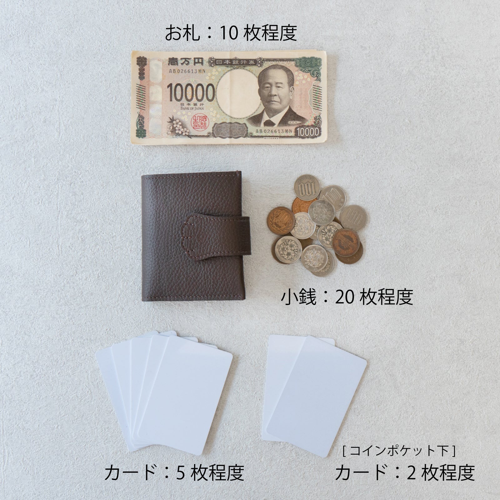 【受注生産：6/19(金)〜21(日)】Patteミニウォレット　キュイール・マッシュ  /  チョコ