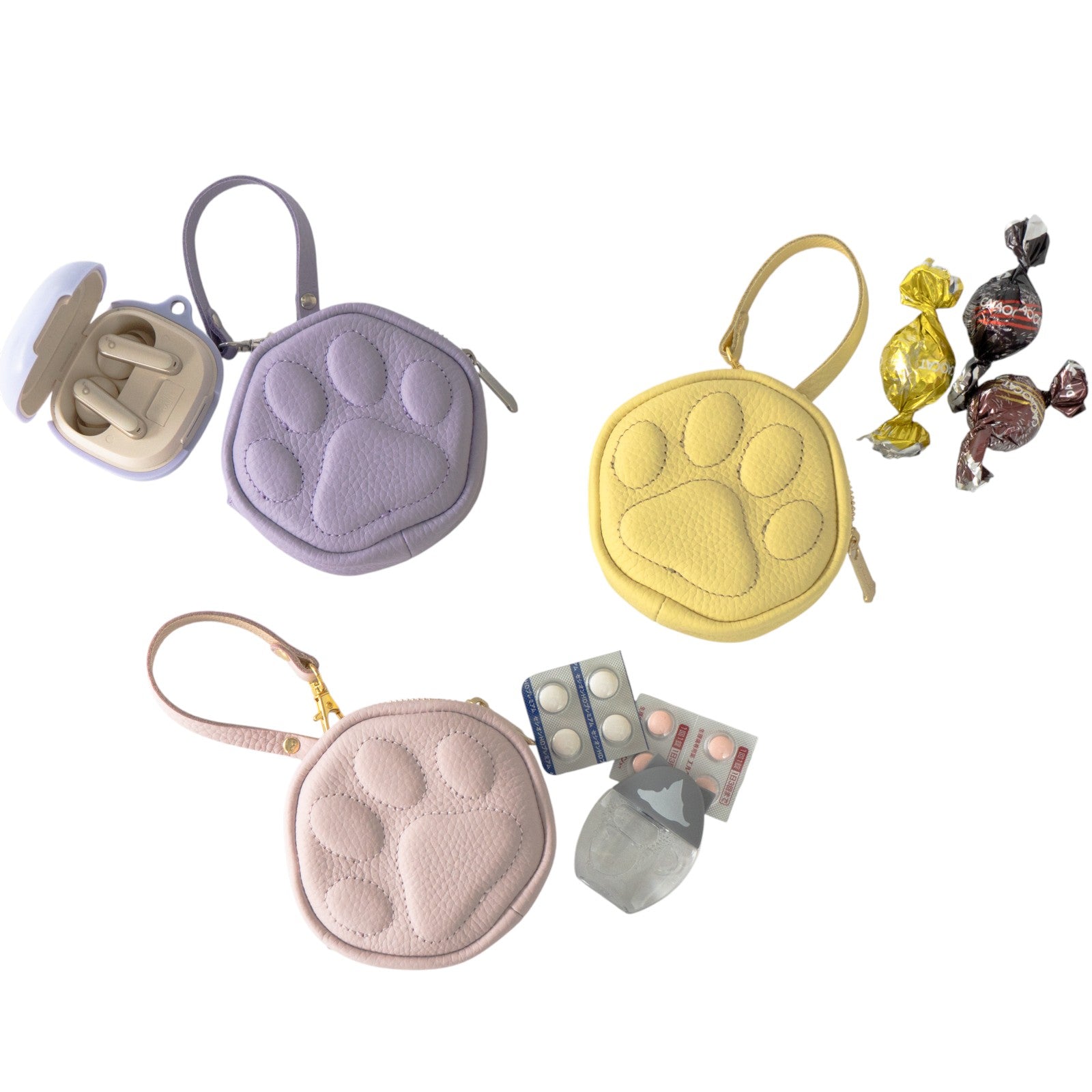 PAWチャームポーチ　キュイール　マッシュ  /  ジョーヌプッサン