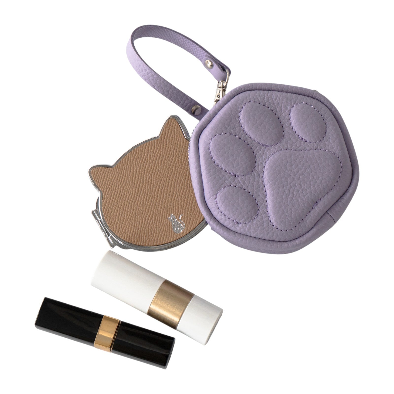 PAWチャームポーチ　キュイール　マッシュ  /  ラベンダー