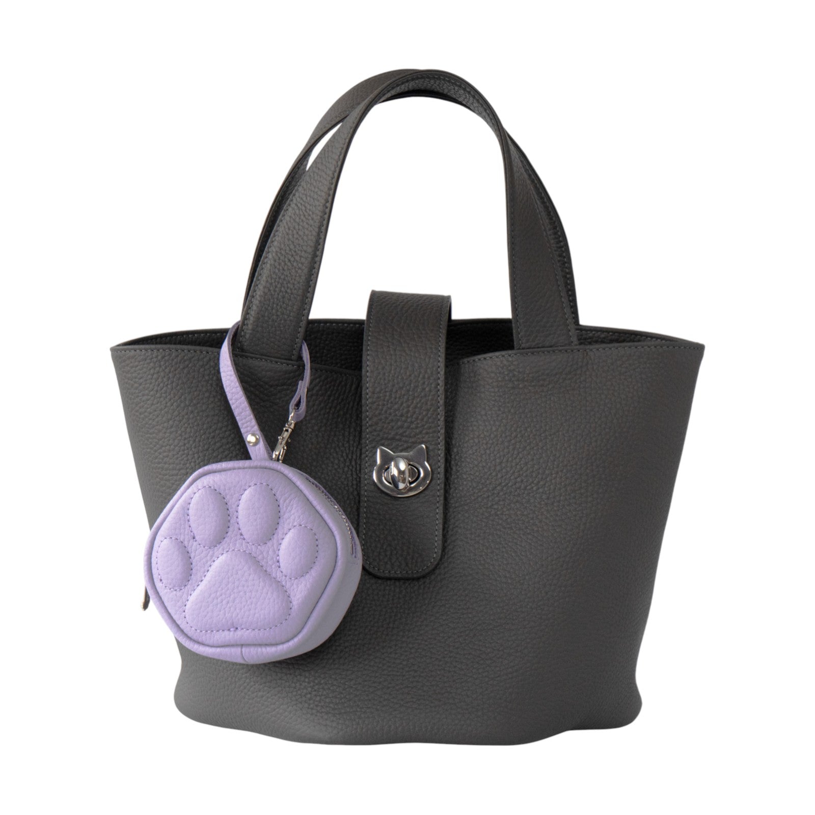 PAWチャームポーチ　キュイール　マッシュ  /  ラベンダー