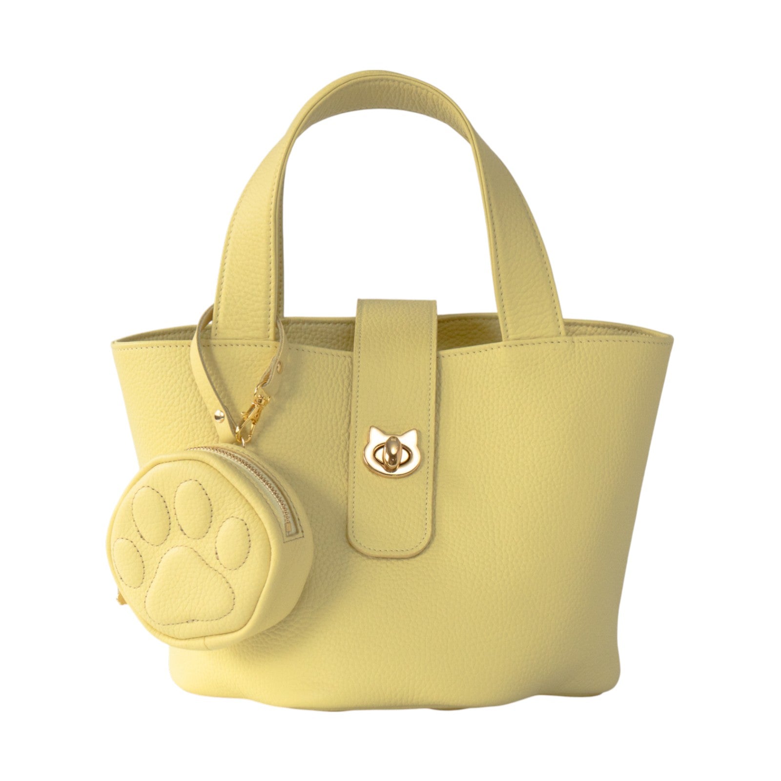 PAWチャームポーチ　キュイール　マッシュ  /  ジョーヌプッサン