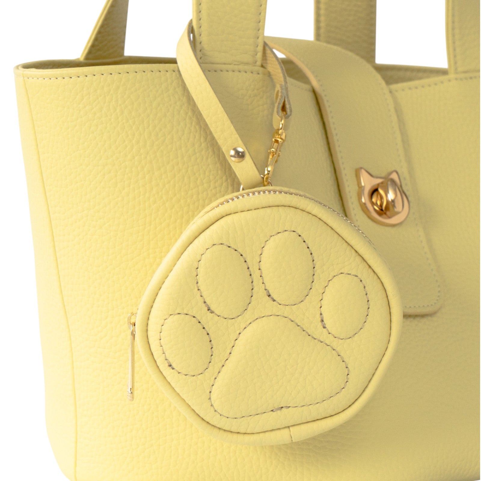 PAWチャームポーチ　キュイール　マッシュ  /  ジョーヌプッサン