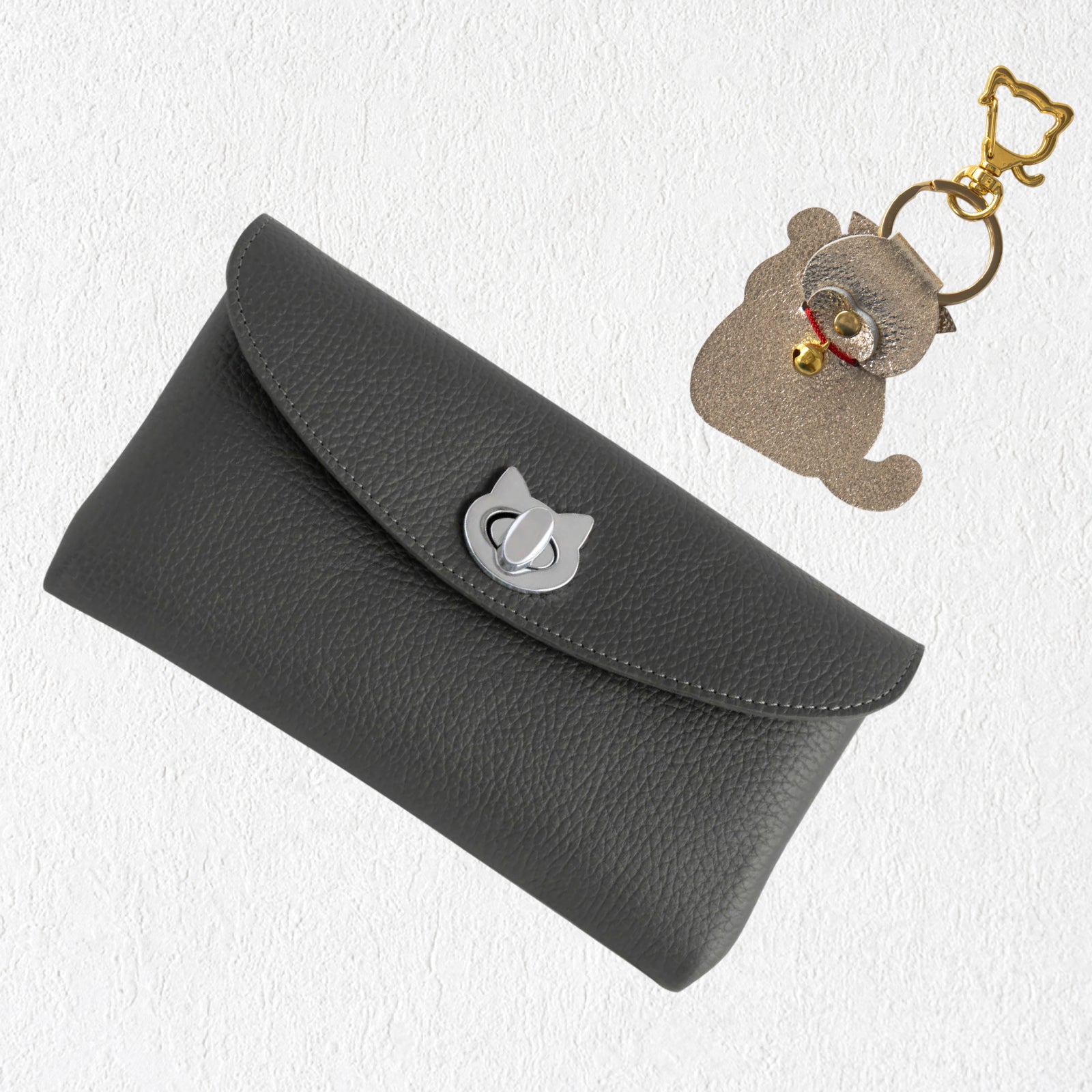 Flap Wallet Furnya Long Cuir Mache / Graphite 