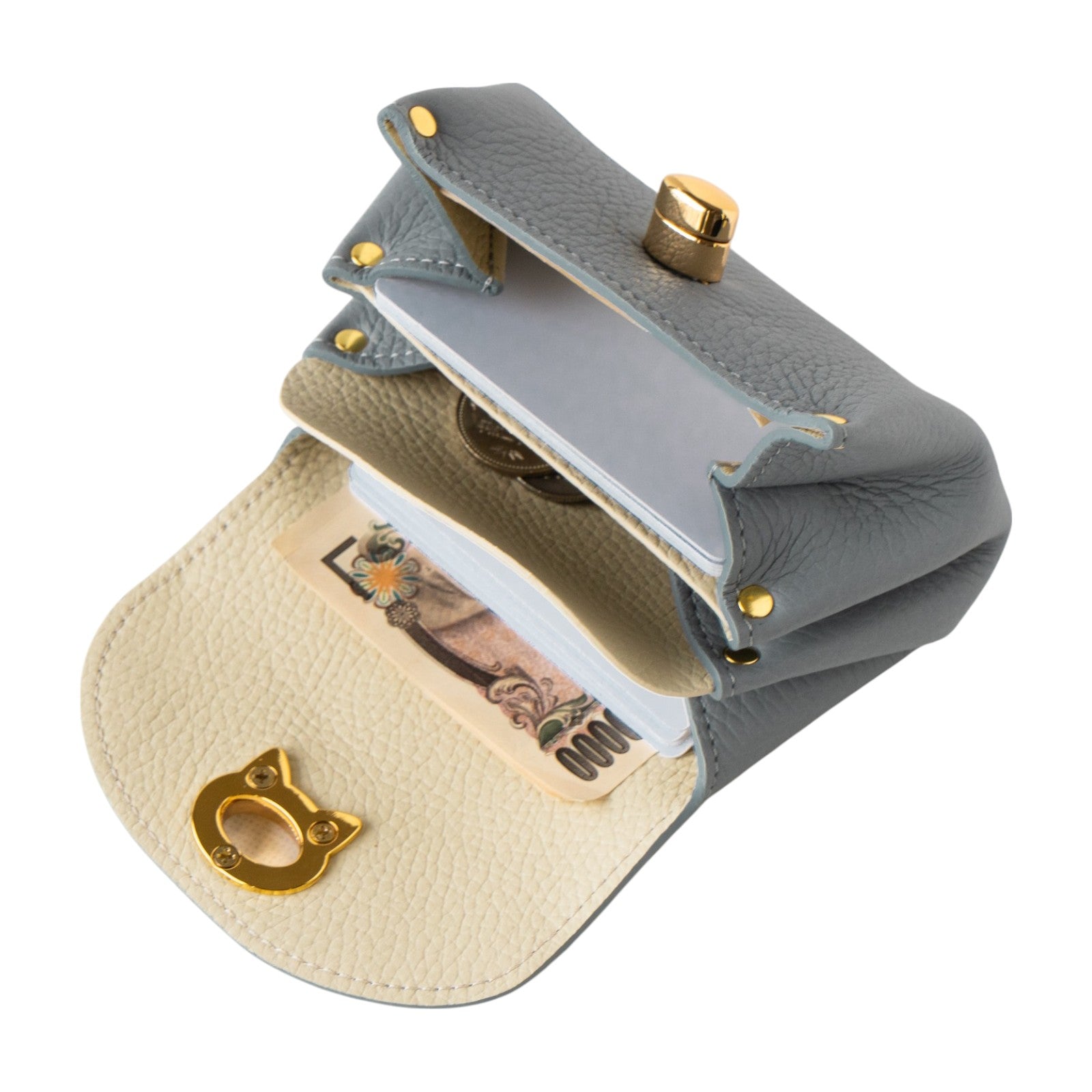 【数量限定】シェルウォレット CAT   トリヨンクレマンス　/  アイスグレー