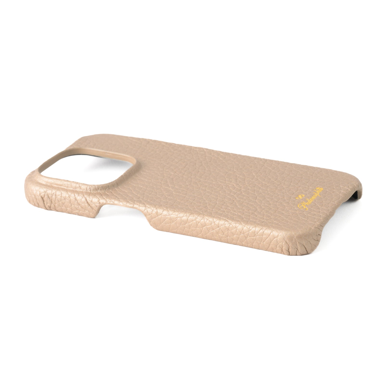 iPhone back cover (iPhone15 series/champagne gold) Taurillon Clemence