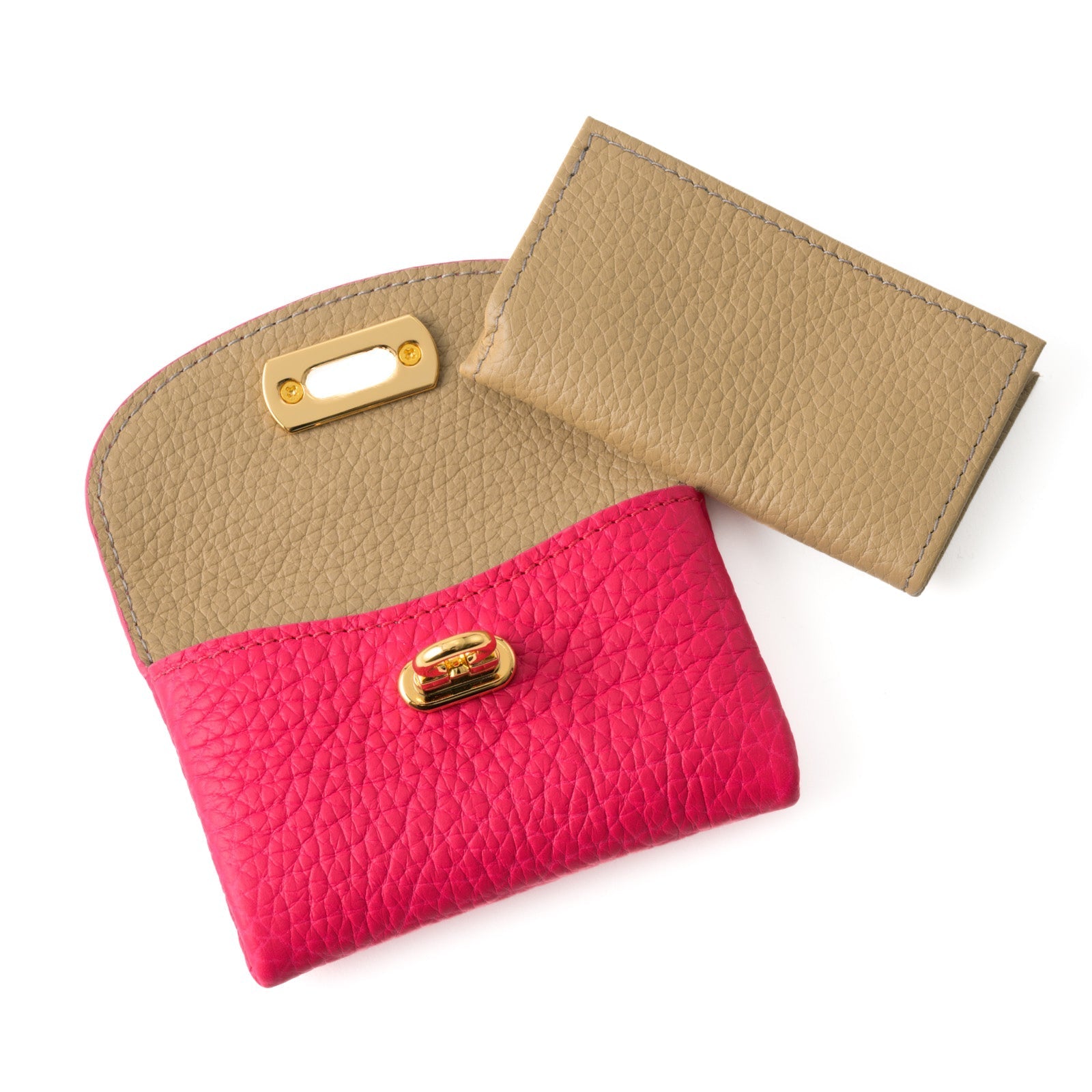 Leather flap mini wallet / Taurillon Clemence