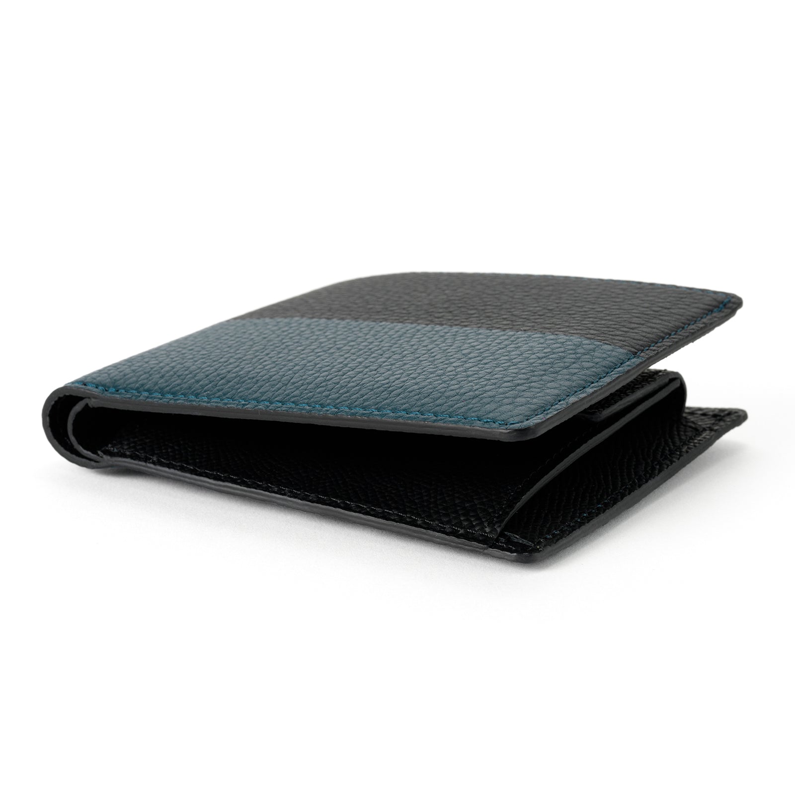 Bicolor bifold wallet Togo leather