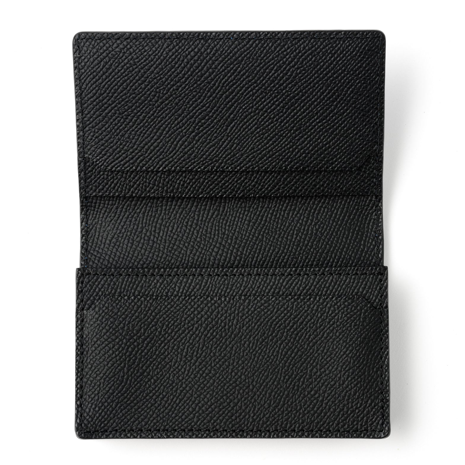 Bicolor through gusset business card holder Togo leather