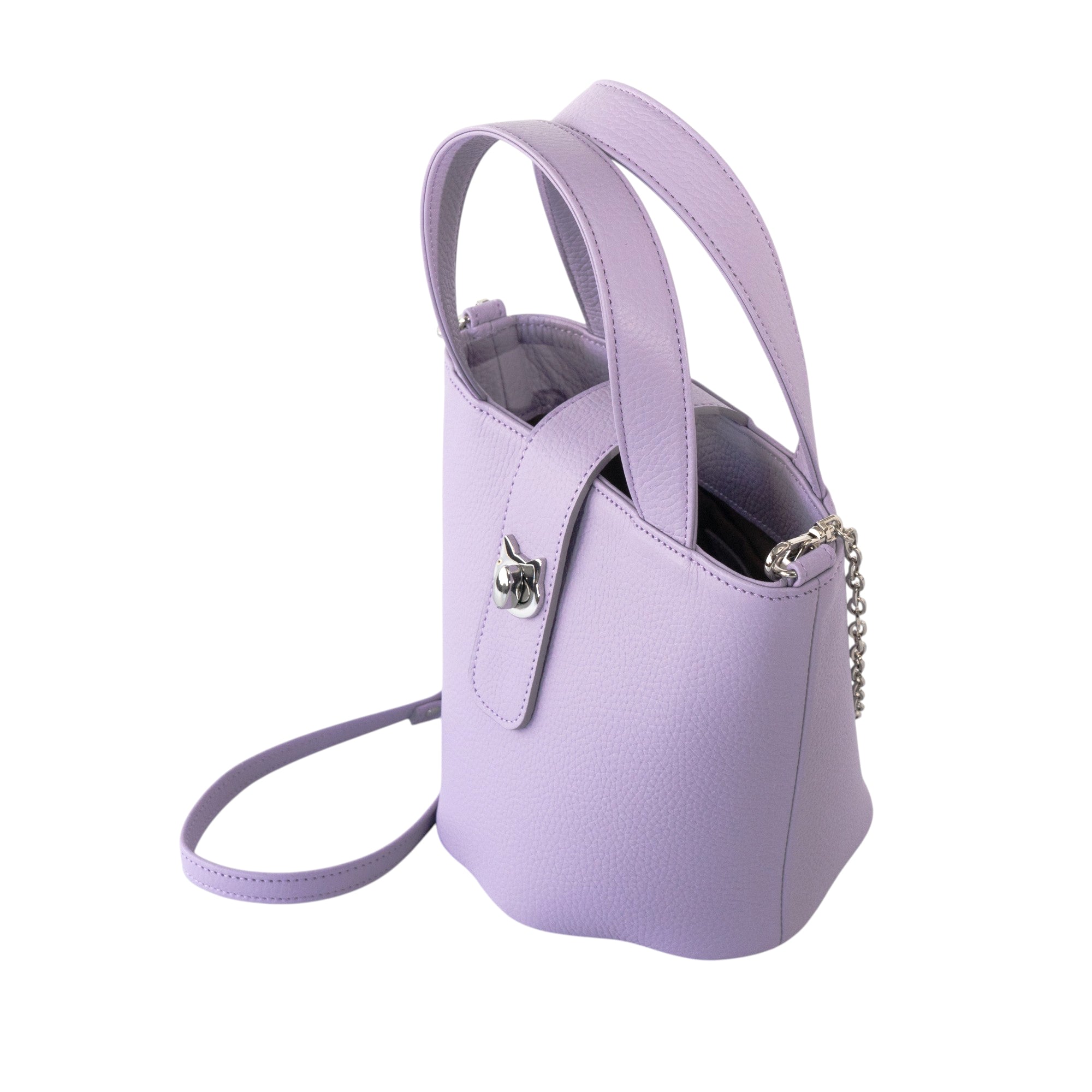 【3/20(金)20:00～ 数量限定】【さくらねこの日特別SET】チェーンショルダー付きミニバッグ・PAW  (パウ)   さくらねこチャームSET  / ラベンダー