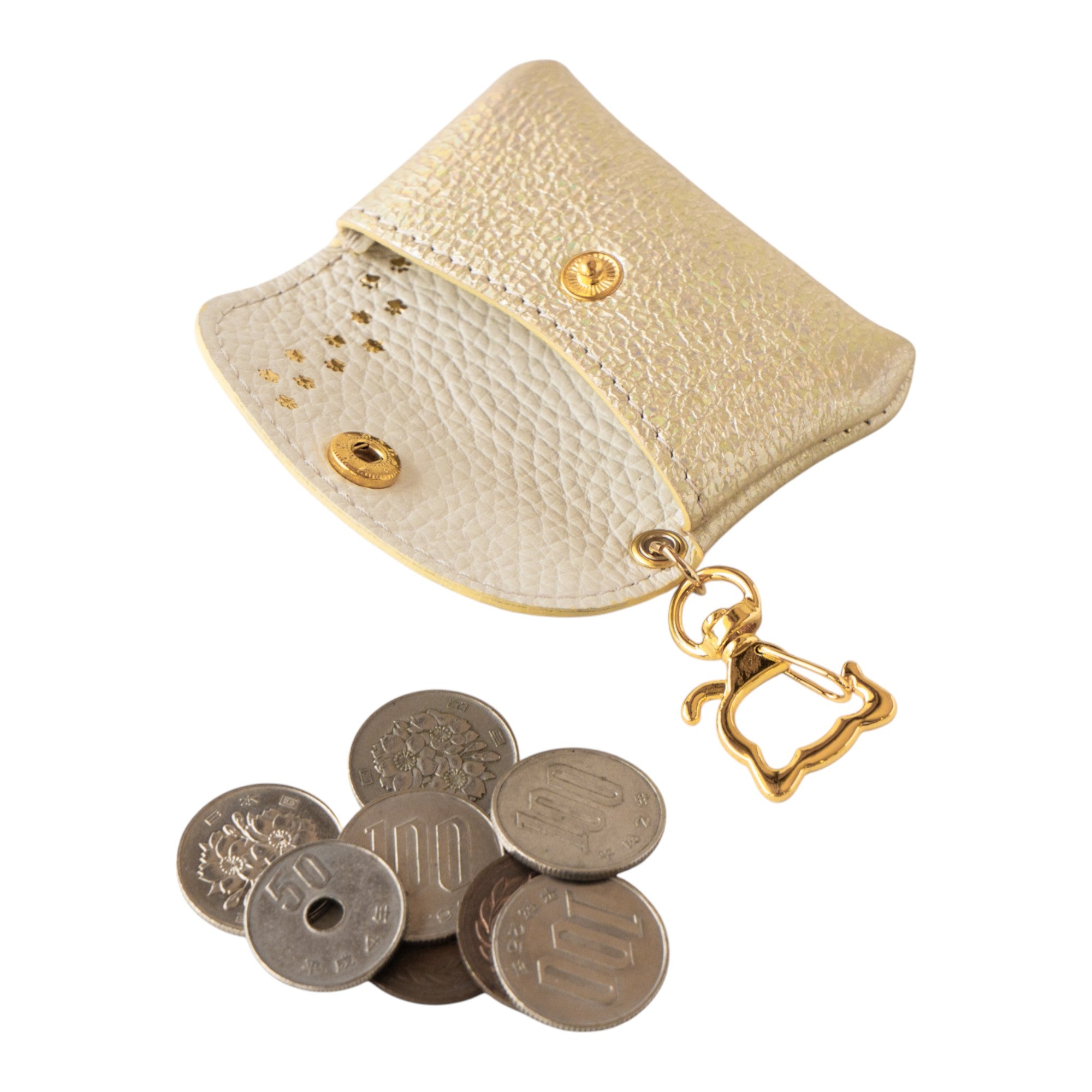 [8/7 (Thu) 22:00 ~ 26-hour limited sale] Frunya Nano Prism Leather Flap Key Ring / Aurora Yellow