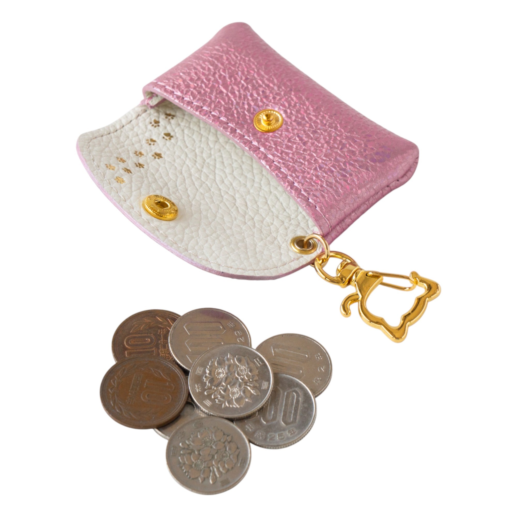 [8/7 (Thu) 22:00 ~ 26-hour limited sale] Frunya Nano Prism Leather Flap Key Ring / Aurora Rose