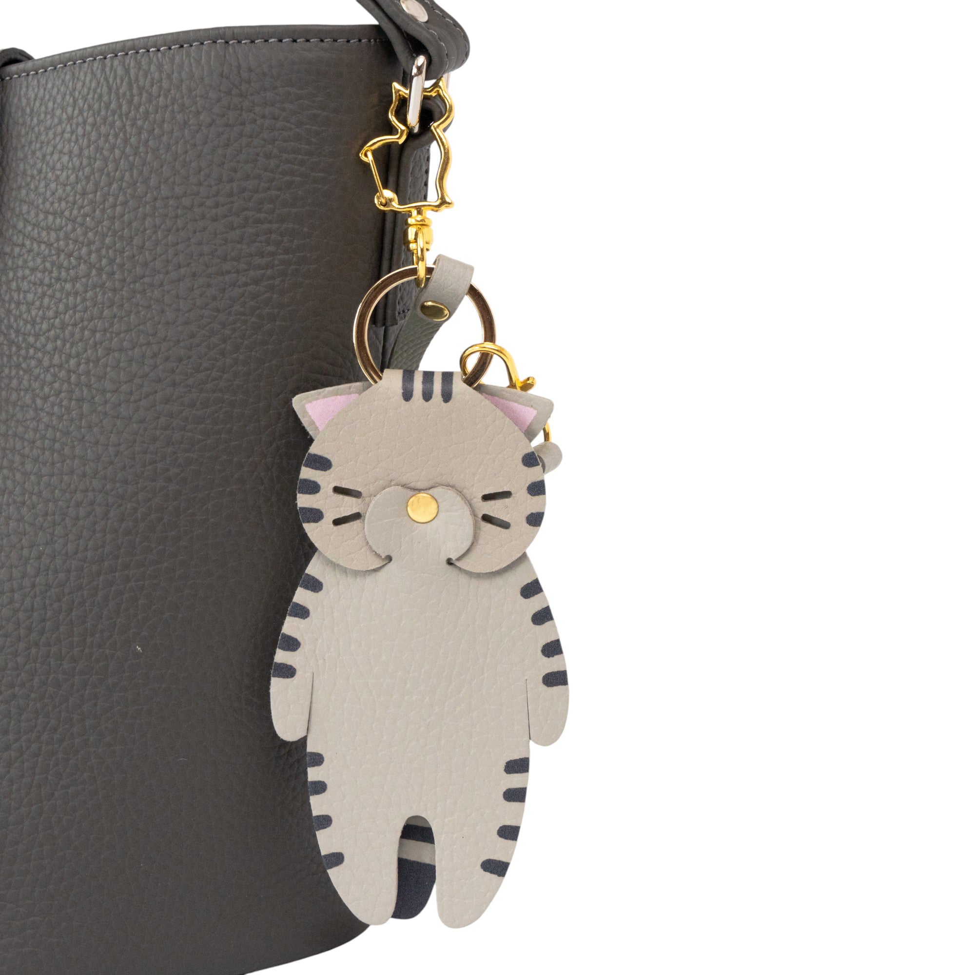 Printed cat charm / brown tabby