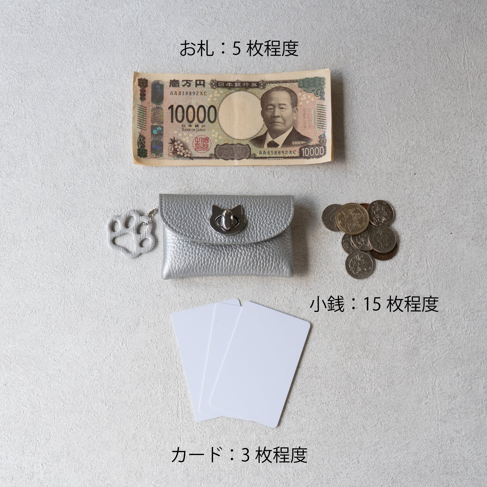 【10/7(火)22:00～ 26時間限定販売】【数量限定】フルーニャポーチ・ミニ　キュイール・マッシュ / シルバー