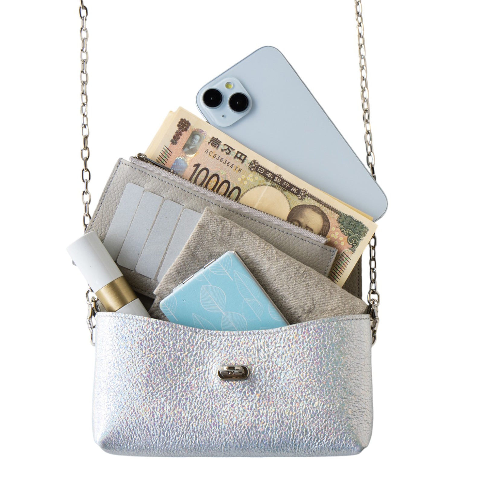 [11/1 (Fri) ~ 11/4 (Mon) 4-day limited time sale] Fleur Million Pochette (with back pocket) Prism Leather / Aurora Silver