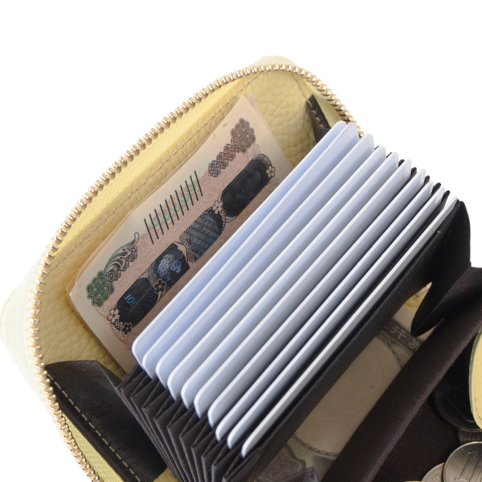 PAWラウンドファスナーミドル財布    キュイール・マッシュ  /  ジョーヌプッサン