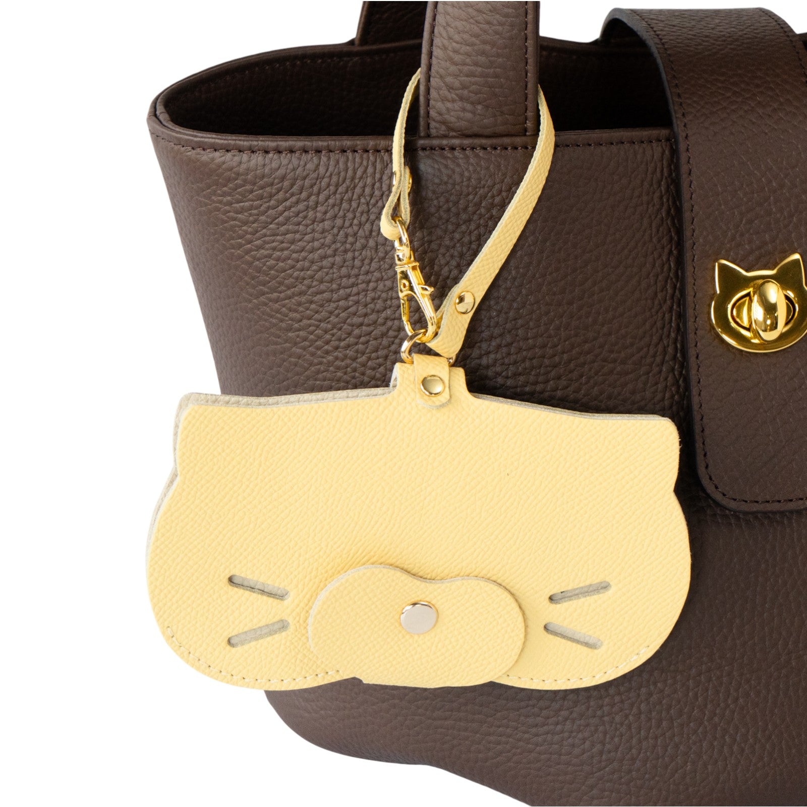 にゃんフェイス めがねケース   キュイール・ミネルバ  /  カナリア